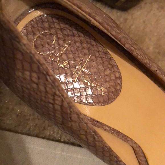 Cole Haan Nike Air Snakeskin Peep-Toe Pumps - Picture 3 of 8